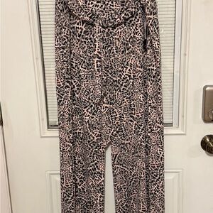 Robert Louis Pink and Black Leopard Print Jumpsuit